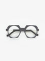 VAVA BL0040 Black Matte optical frame, front view with temples folded