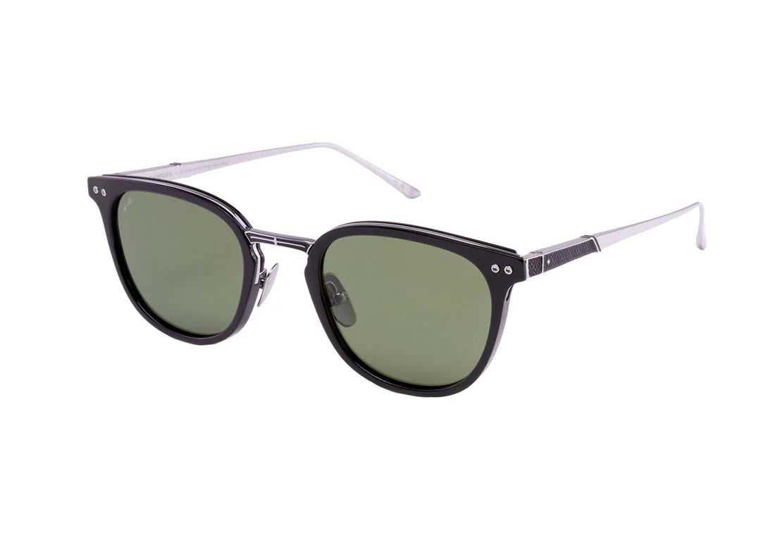 Leisure Society , Campden - Black / 12k Silver (Green Lenses)