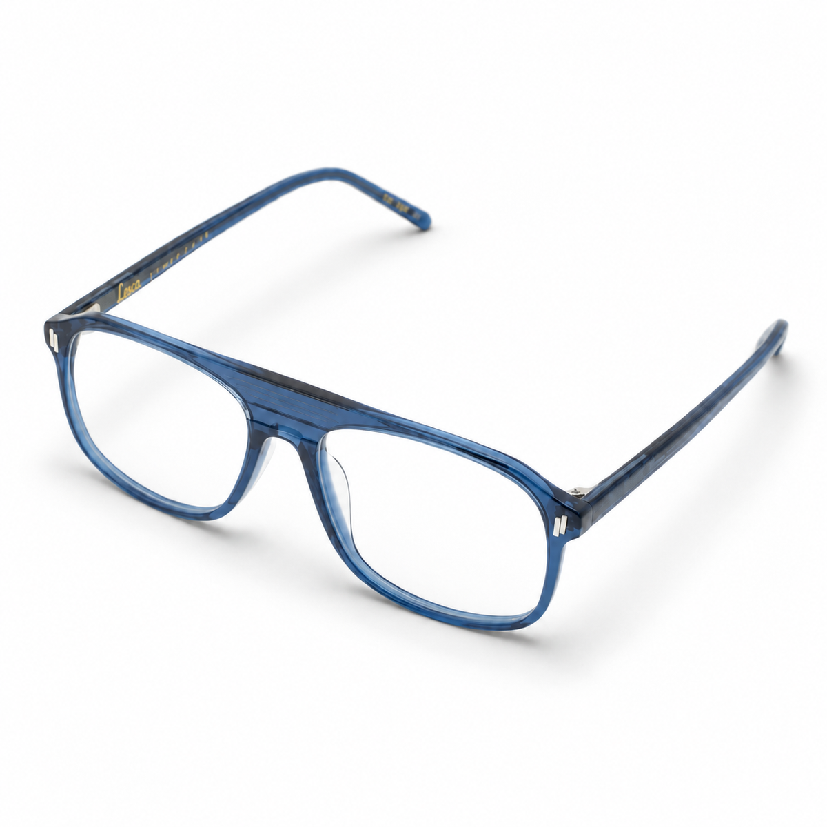 Lesca Lunetier Club F19 blu trasparente – vista a tre quarti