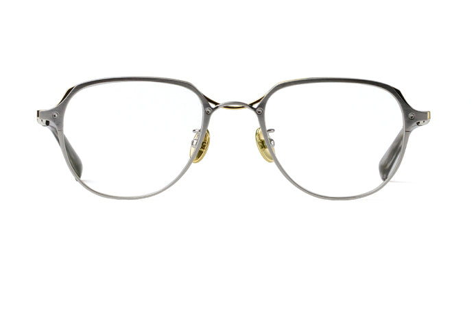 Mr. Gentleman | Larry | E · Matte Silver & Yellow Gold · Yellow Gold & White Marble
