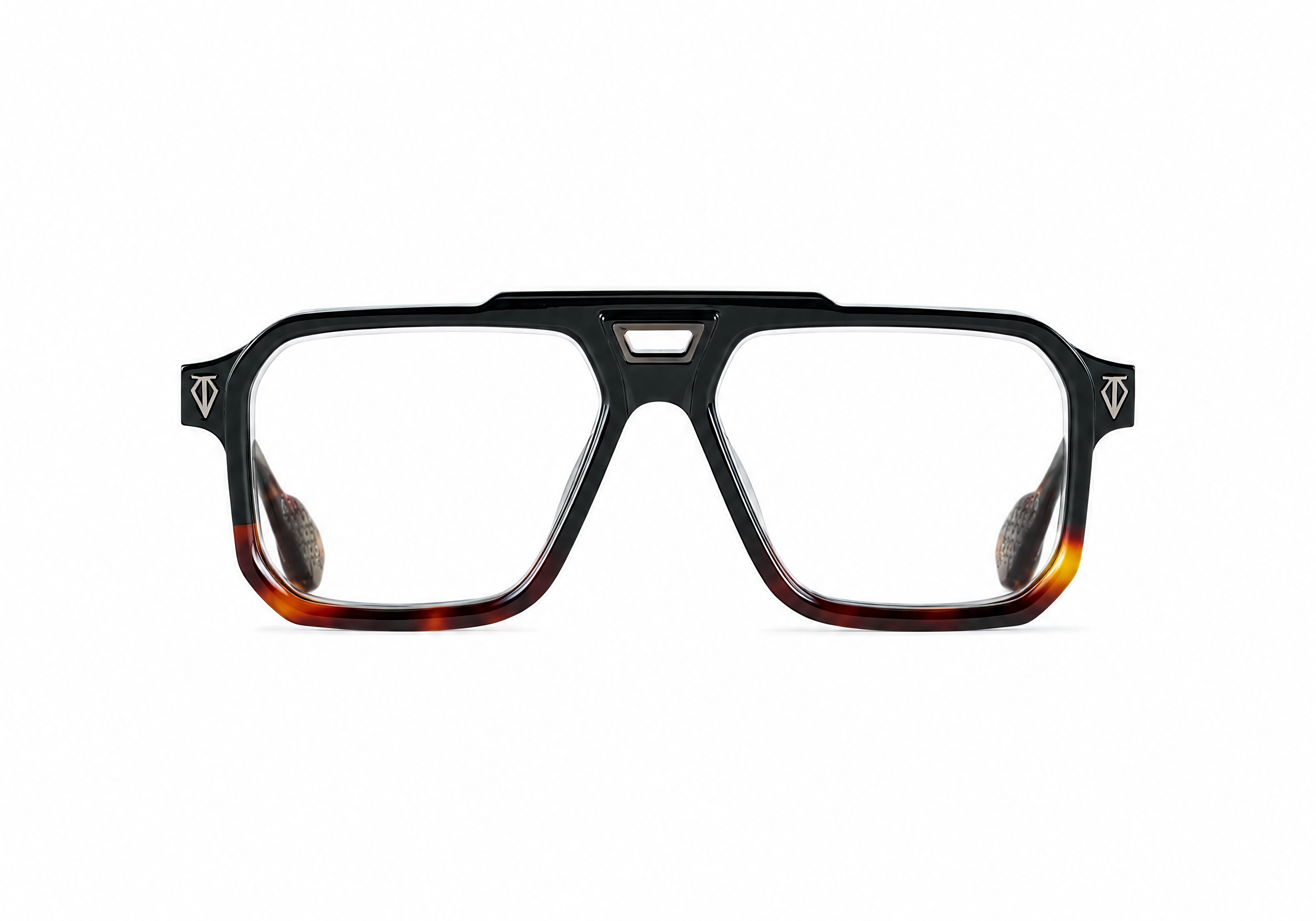 T HENRI Somnia Lucid RX, montatura da vista in acetato sfumato nero-tartarugato – vista frontale