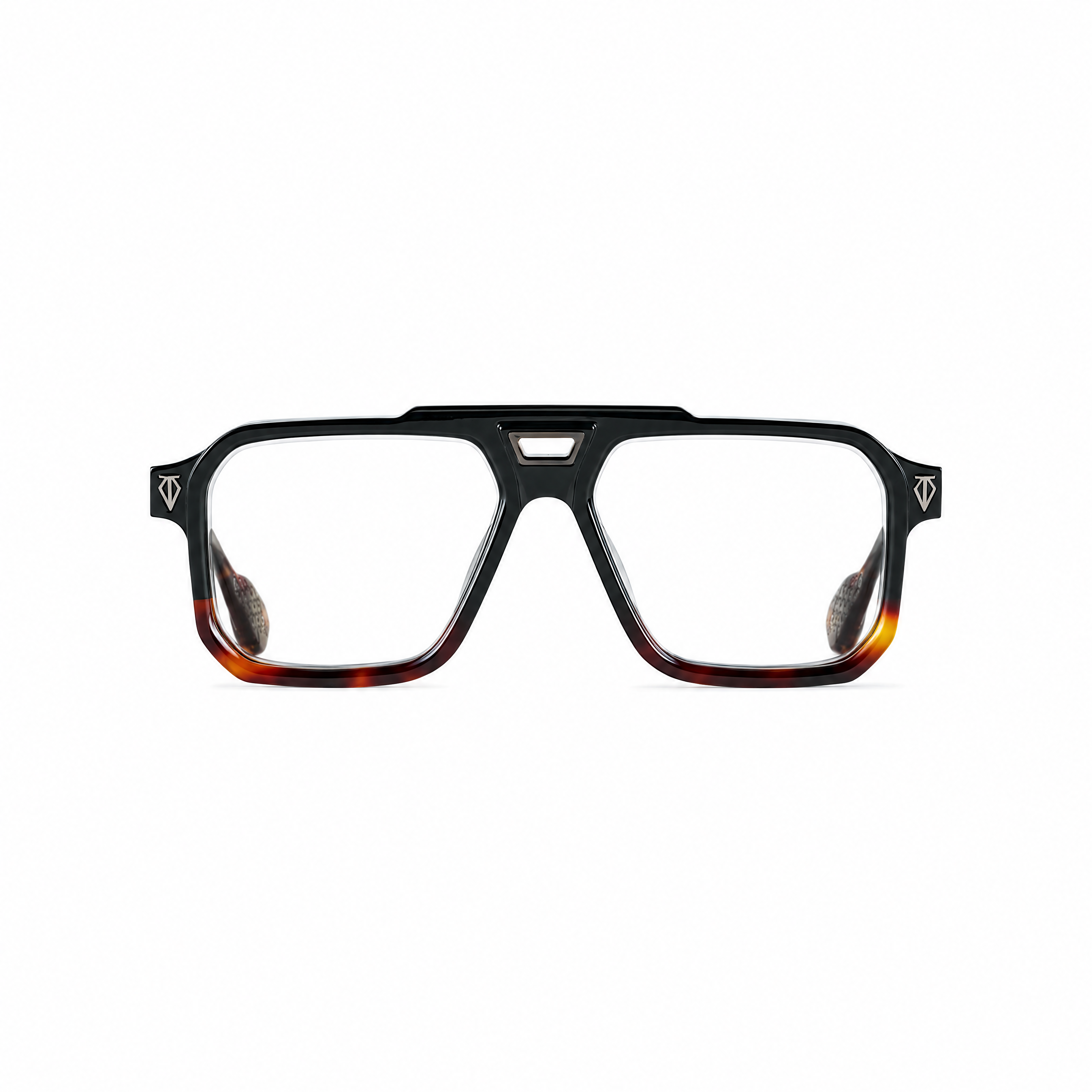T HENRI Somnia Lucid RX, montatura da vista in acetato sfumato nero-tartarugato – vista frontale