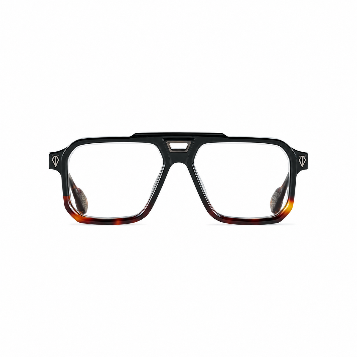 T HENRI Somnia Lucid RX, montatura da vista in acetato sfumato nero-tartarugato – vista frontale
