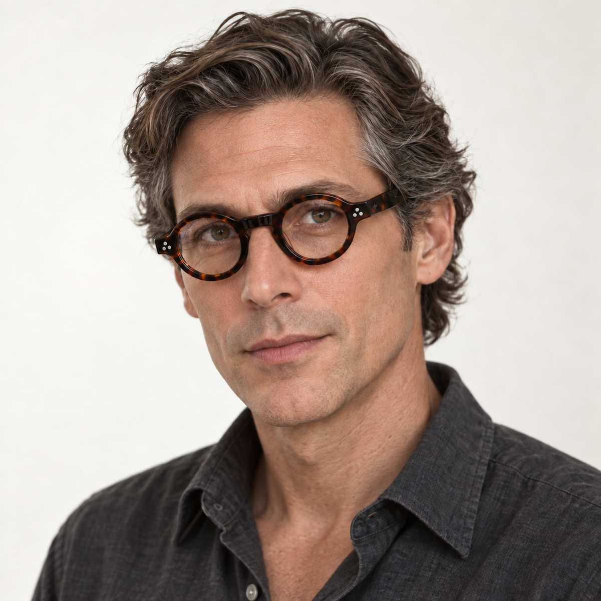 Lesca Burt worn by a man – fit reference, model in tortoise