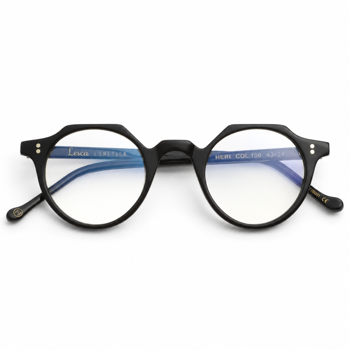 Lesca Lunetier Heri col. 100 nero – vista frontale