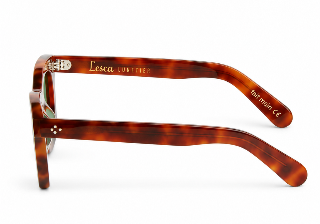 Lesca Lunetier | Ogre XL | Ecaille fonce 036 / Mineral Lenses – laterale – revisione da foto originali