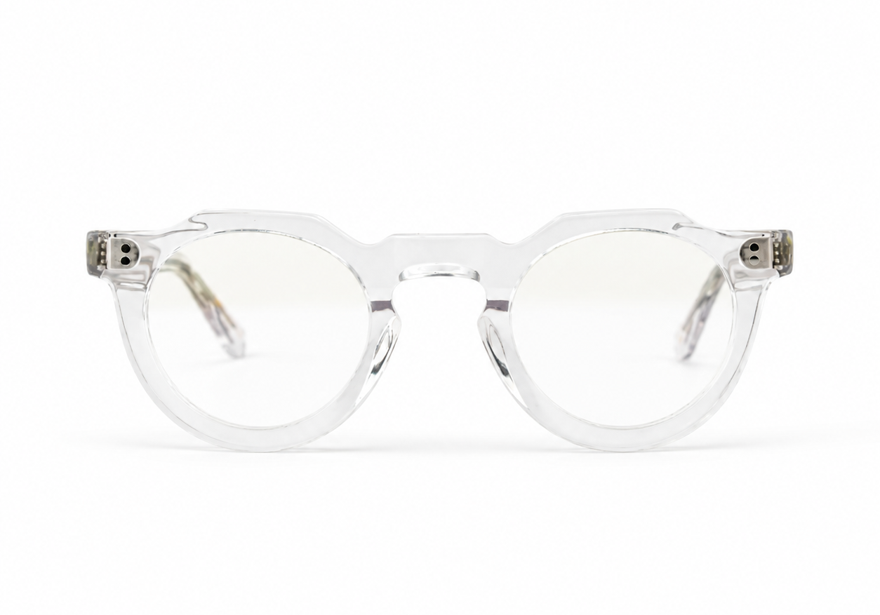 Lesca Lunetier Pica col. 3 Crystal in acetato trasparente – vista frontale