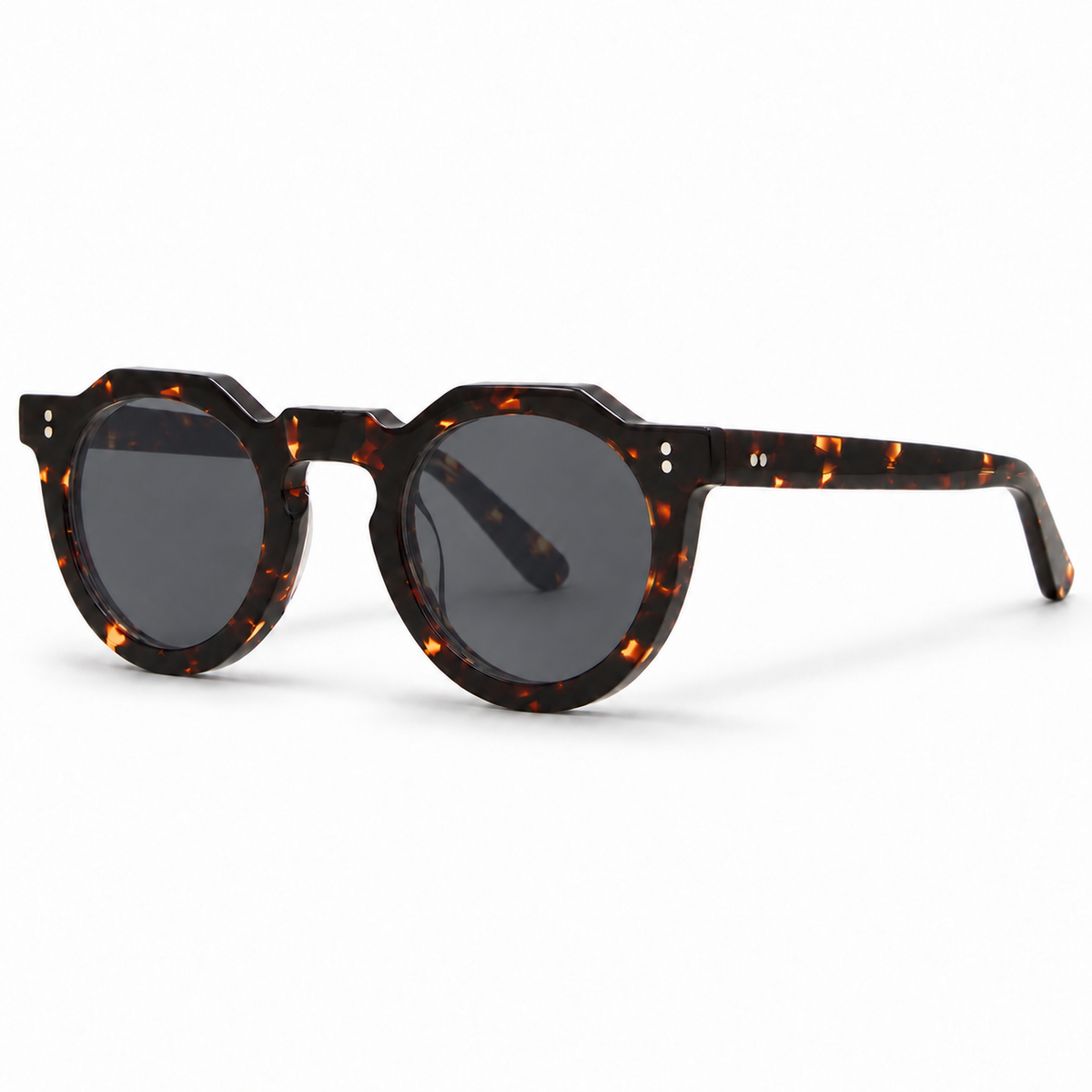Lesca Lunetier Pica 424 dark tortoise with grey lenses – three-quarter view