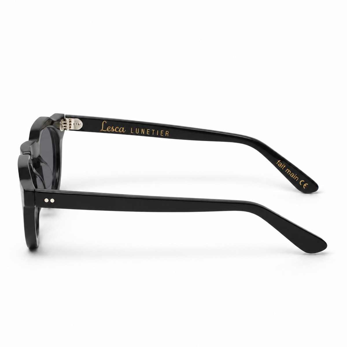 Lesca Lunetier Pica Black with grey lenses – side view