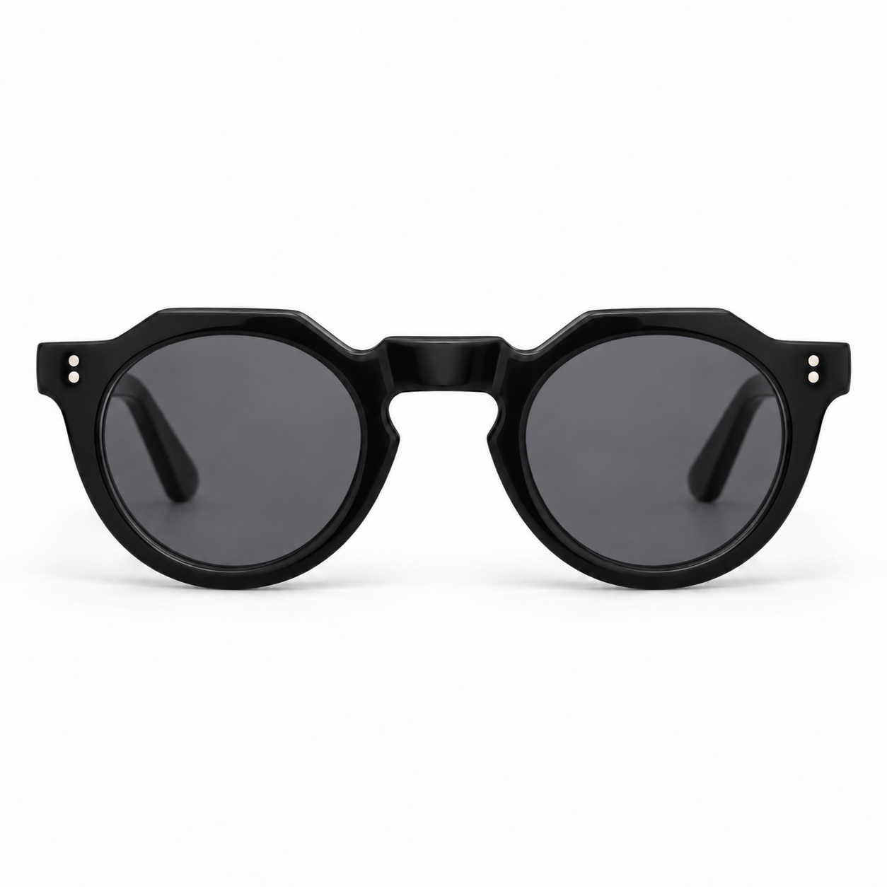Lesca Lunetier Pica Black – sunglasses with grey lenses, front view