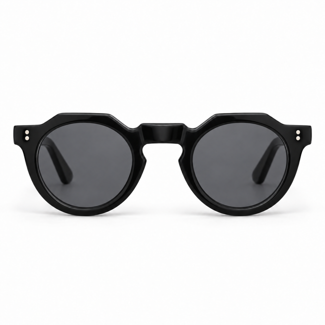 Lesca Lunetier Pica Black – occhiali da sole con lenti grigie, vista frontale