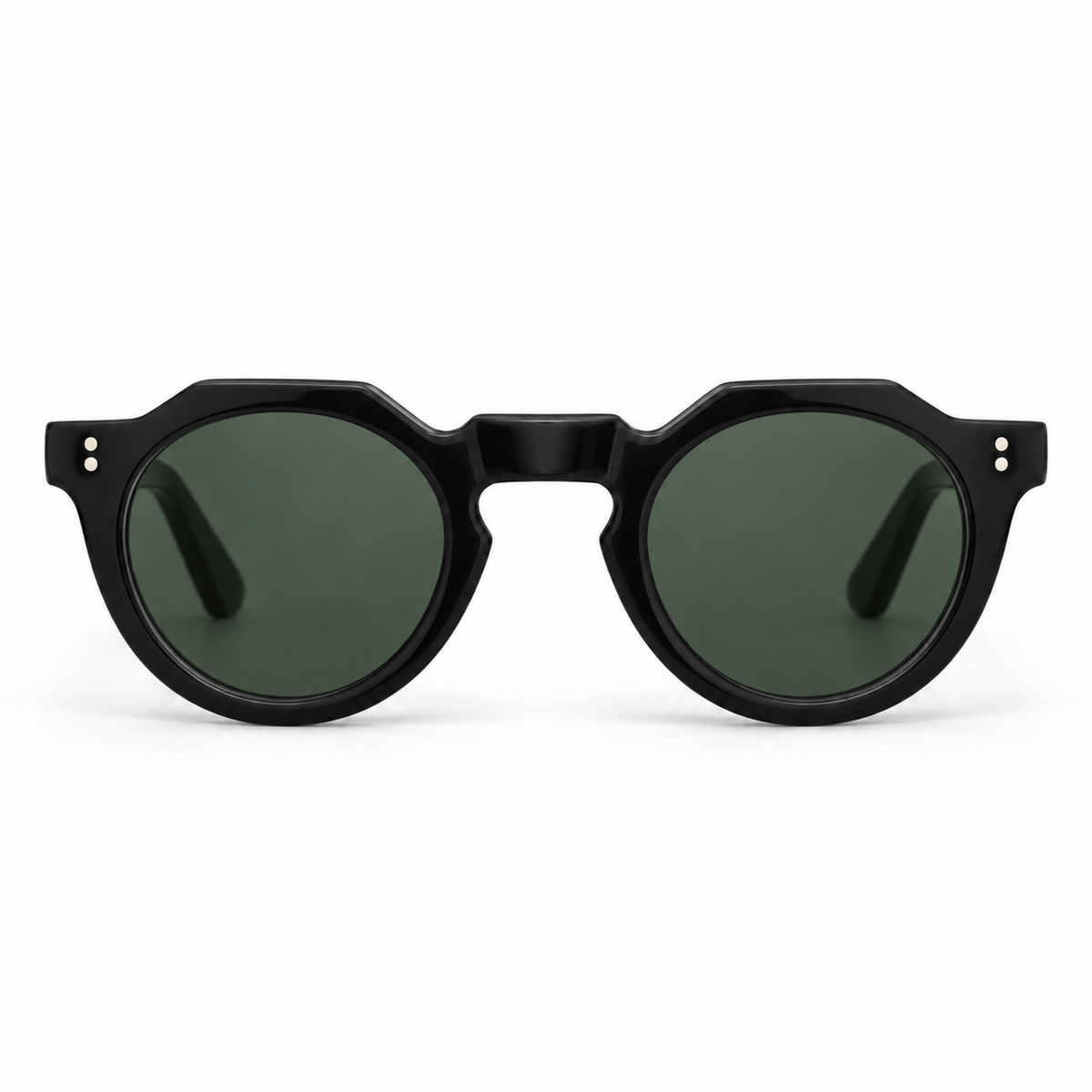 Lesca Lunetier Pica Black – Sonnenbrille mit lenti verdi, Frontansicht
