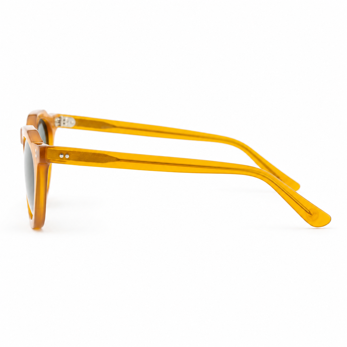 Lesca Lunetier Picas col. 1 Miel in acetato color miele, lenti verde grau – Seitenansicht