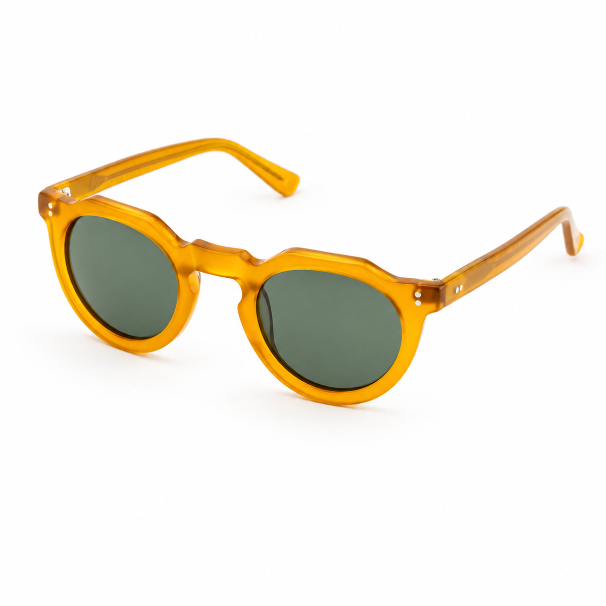 Lesca Lunetier Picas col. 1 Miel in acetato color miele, lenti verde grau – Dreiviertelansicht