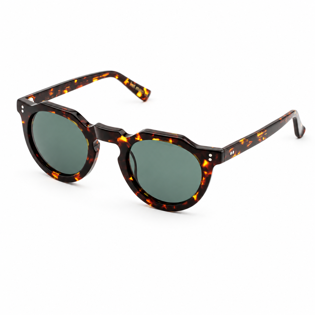 Lesca Lunetier Picas col. 424 in acetato dunkles Havanna, lenti verde grau – Dreiviertelansicht